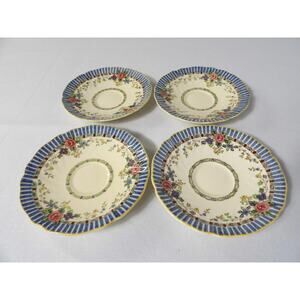 Royal Doulton The Vernon D2154 Saucers Set of 4 Floral Antique